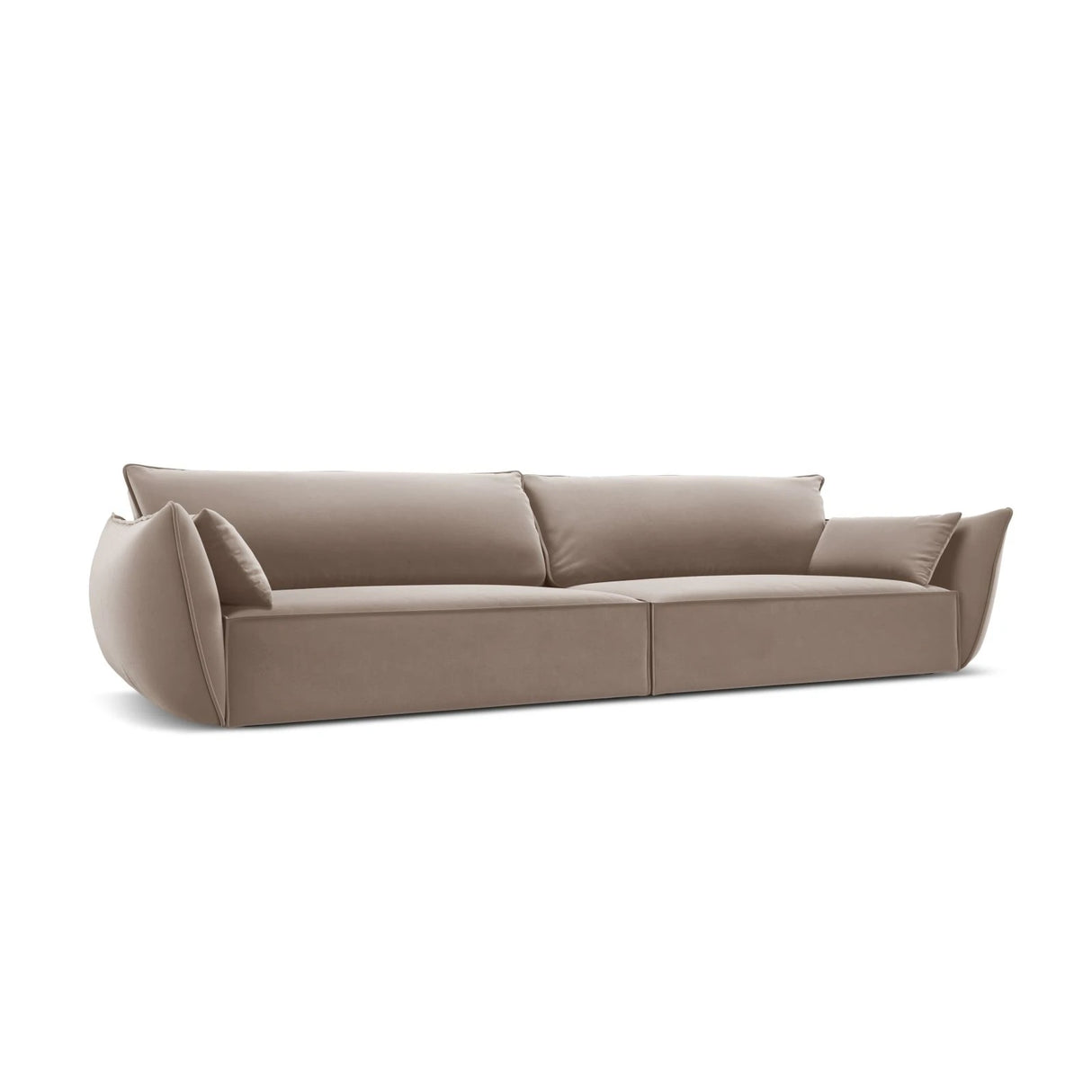 Kaelle 4-Sitzer Sofa mit Bezug aus Samt (Blu40) in Cappuccino, 248x110 cm – Bild 3