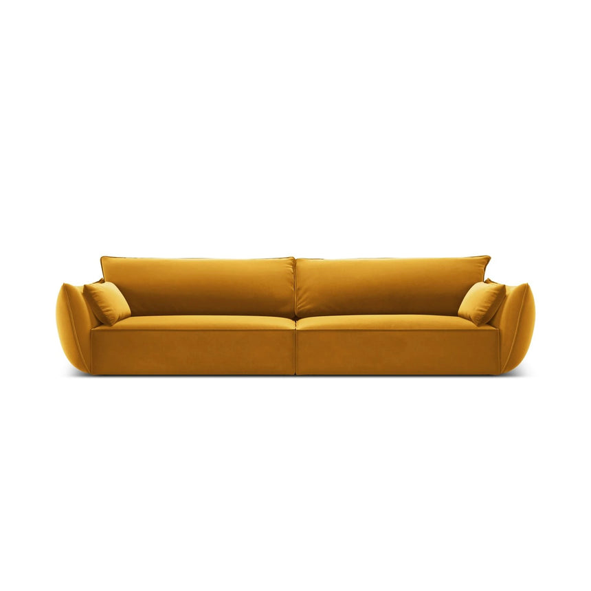 Kaelle 4-Sitzer Sofa mit Bezug aus Samt (Blu68) in Gelb, 248x110 cm – Bild 1