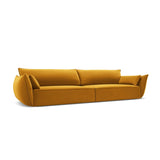 Kaelle 4-Sitzer Sofa mit Bezug aus Samt (Blu68) in Gelb, 248x110 cm – Bild 3