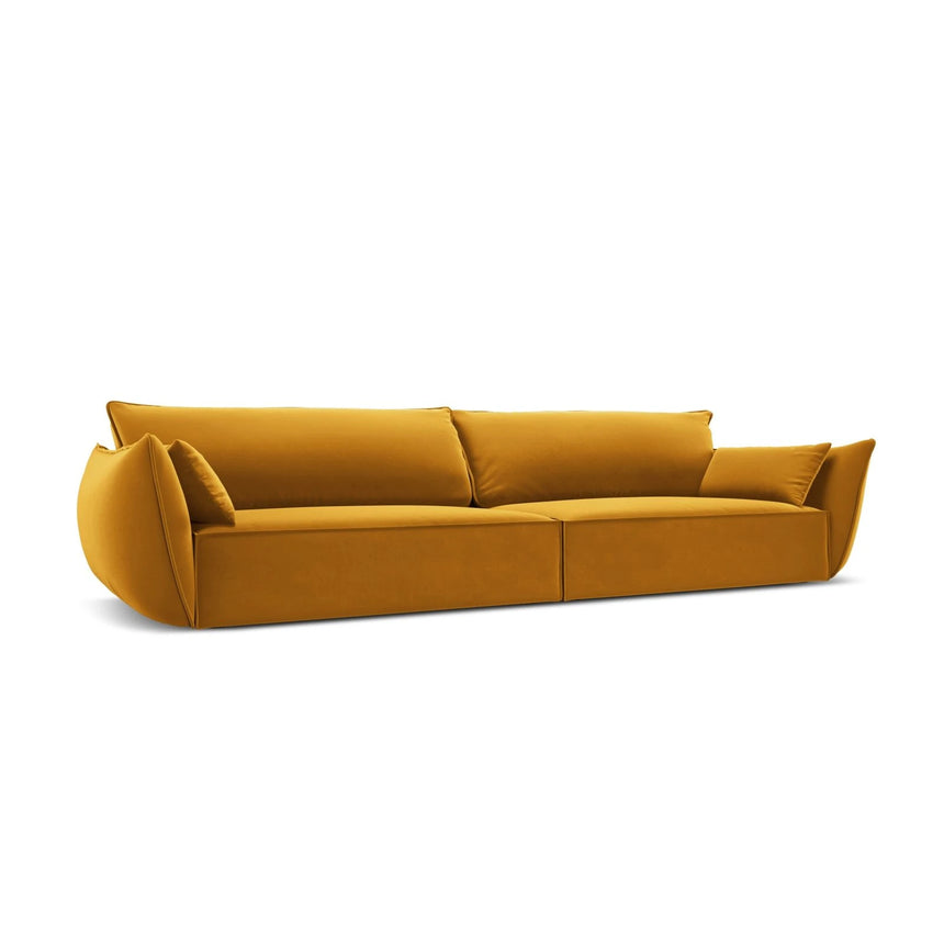 Kaelle 4-Sitzer Sofa mit Bezug aus Samt (Blu68) in Gelb, 248x110 cm – Bild 3