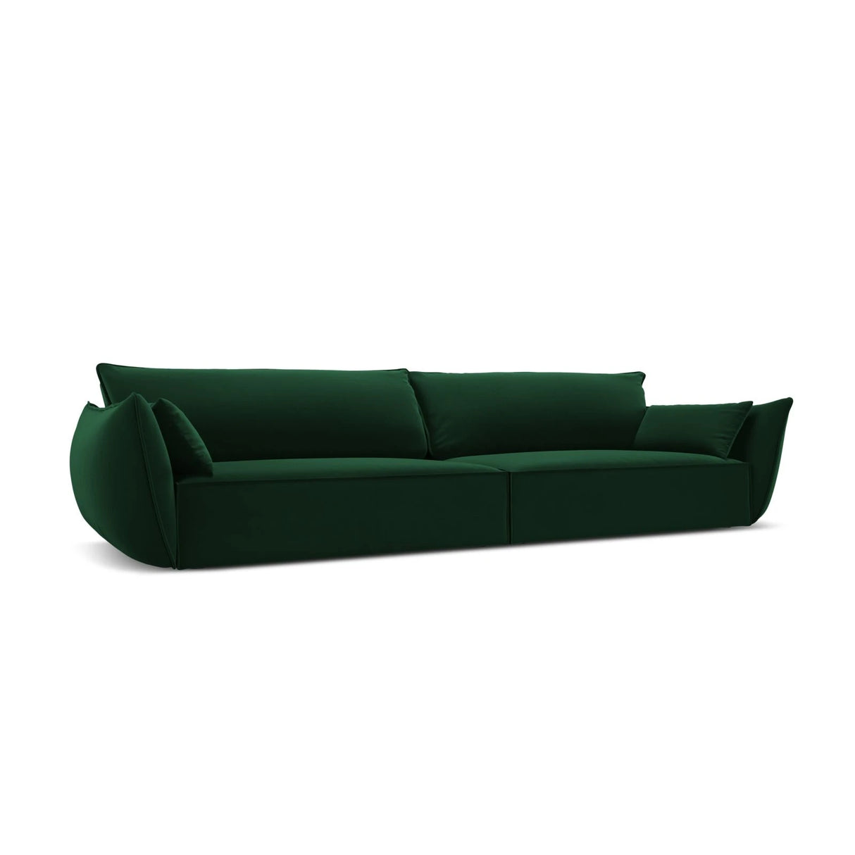 Kaelle 4-Sitzer Sofa mit Bezug aus Samt (Blu78) in Flaschengrün, 248x110 cm – Bild 3