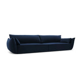 Kaelle 4-Sitzer Sofa mit Bezug aus Samt (Blu86) in Königsblau, 248x110 cm – Bild 3