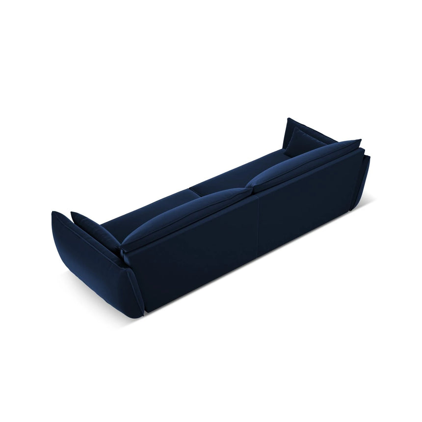 Kaelle 4-Sitzer Sofa mit Bezug aus Samt (Blu86) in Königsblau, 248x110 cm – Bild 4