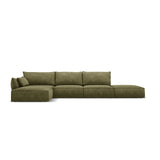 Kaelle 5-Sitzer Ecksofa Links, mit Bezug aus Chenille (OTH 38) in Grün, 364x171 cm – Bild 1