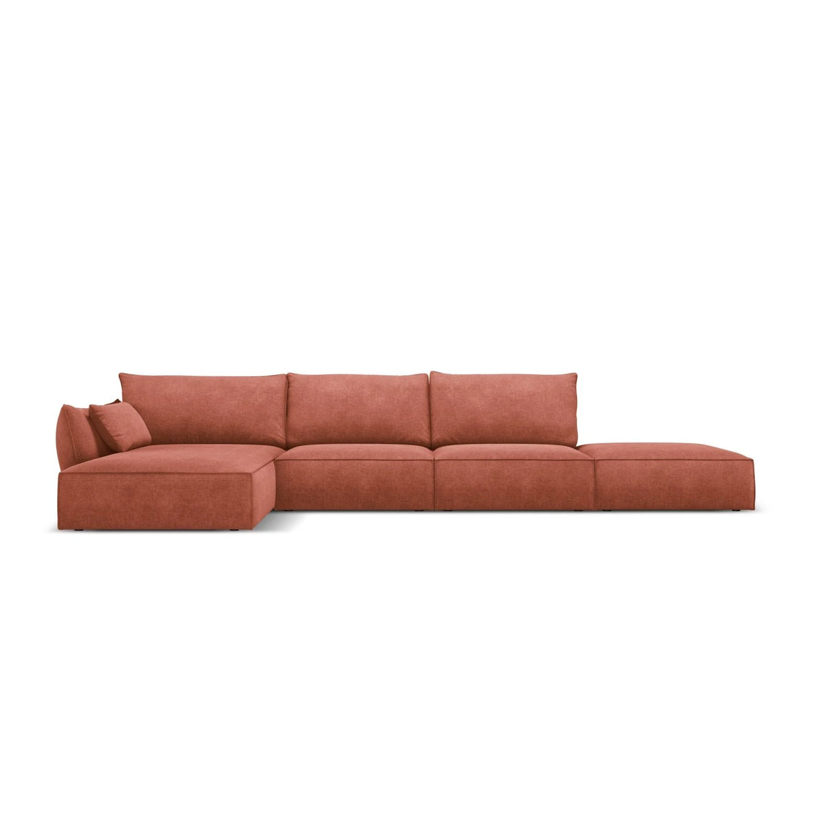Kaelle 5-Sitzer Ecksofa Links, mit Bezug aus Chenille (OTH 57) in Terrakotta, 364x171 cm – Bild 1