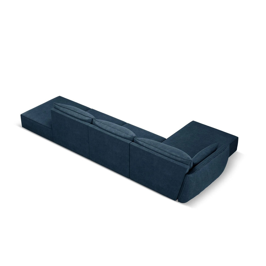 Kaelle 5-Sitzer Ecksofa Links, mit Bezug aus Chenille (OTH 78) in Königsblau, 364x171 cm – Bild 4