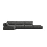 Kaelle 5-Sitzer Ecksofa Links, mit Bezug aus Chenille (OTH 97) in Dunkelgrau, 364x171 cm – Bild 1