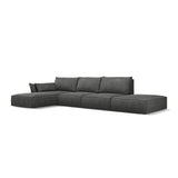 Kaelle 5-Sitzer Ecksofa Links, mit Bezug aus Chenille (OTH 97) in Dunkelgrau, 364x171 cm – Bild 3