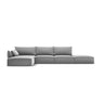 Kaelle 5-Sitzer Ecksofa Links, mit Bezug aus Samt (Blu10) in Grau, 364x171 cm – Bild 1