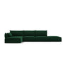Kaelle 5-Sitzer Ecksofa Links, mit Bezug aus Samt (Blu78) in Flaschengrün, 364x171 cm – Bild 1
