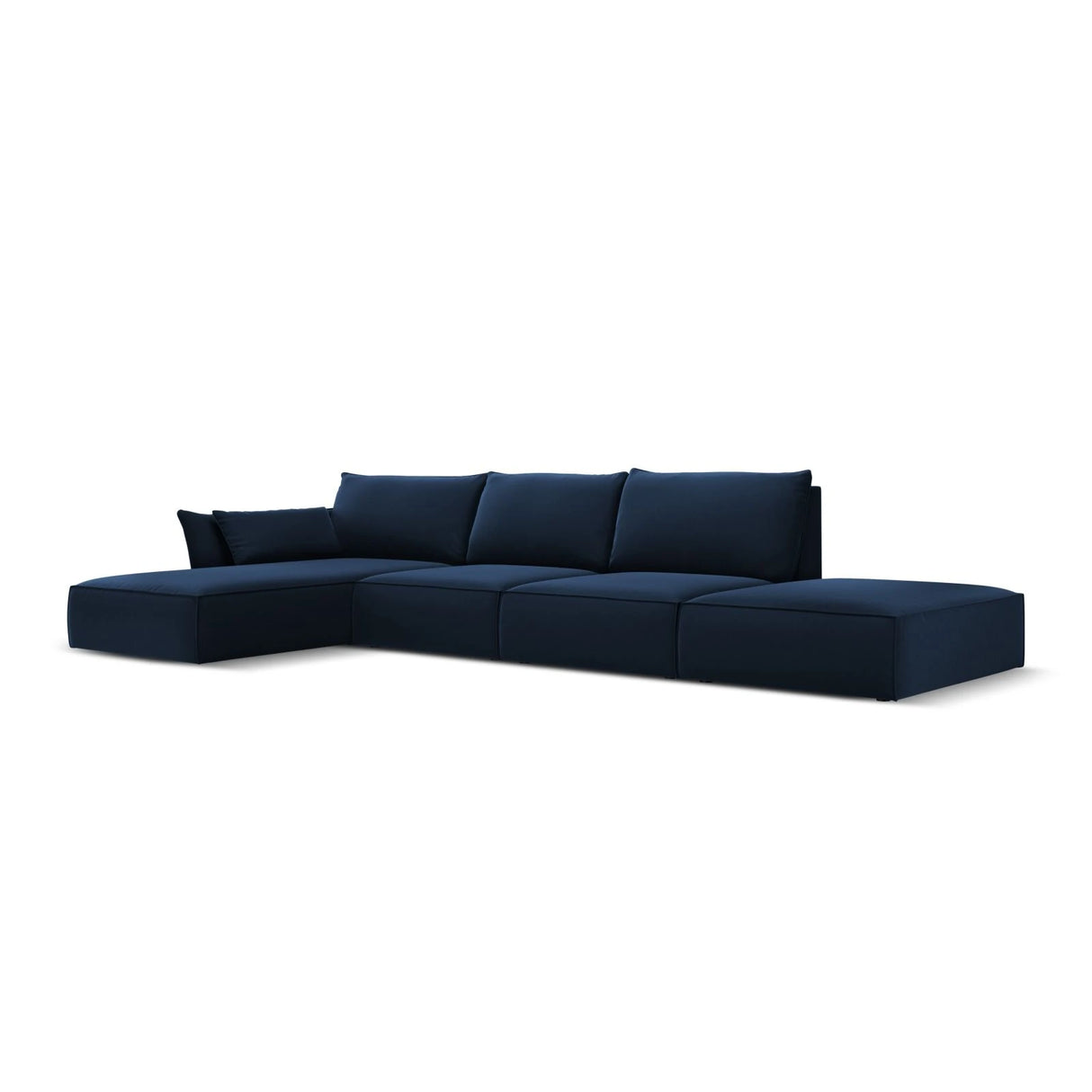 Kaelle 5-Sitzer Ecksofa Links, mit Bezug aus Samt (Blu86) in Königsblau, 364x171 cm – Bild 3