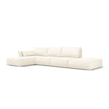 Kaelle 5-Sitzer Ecksofa Links, mit Bezug aus Samt oder Chenille, 364x171 cm – Bild 3