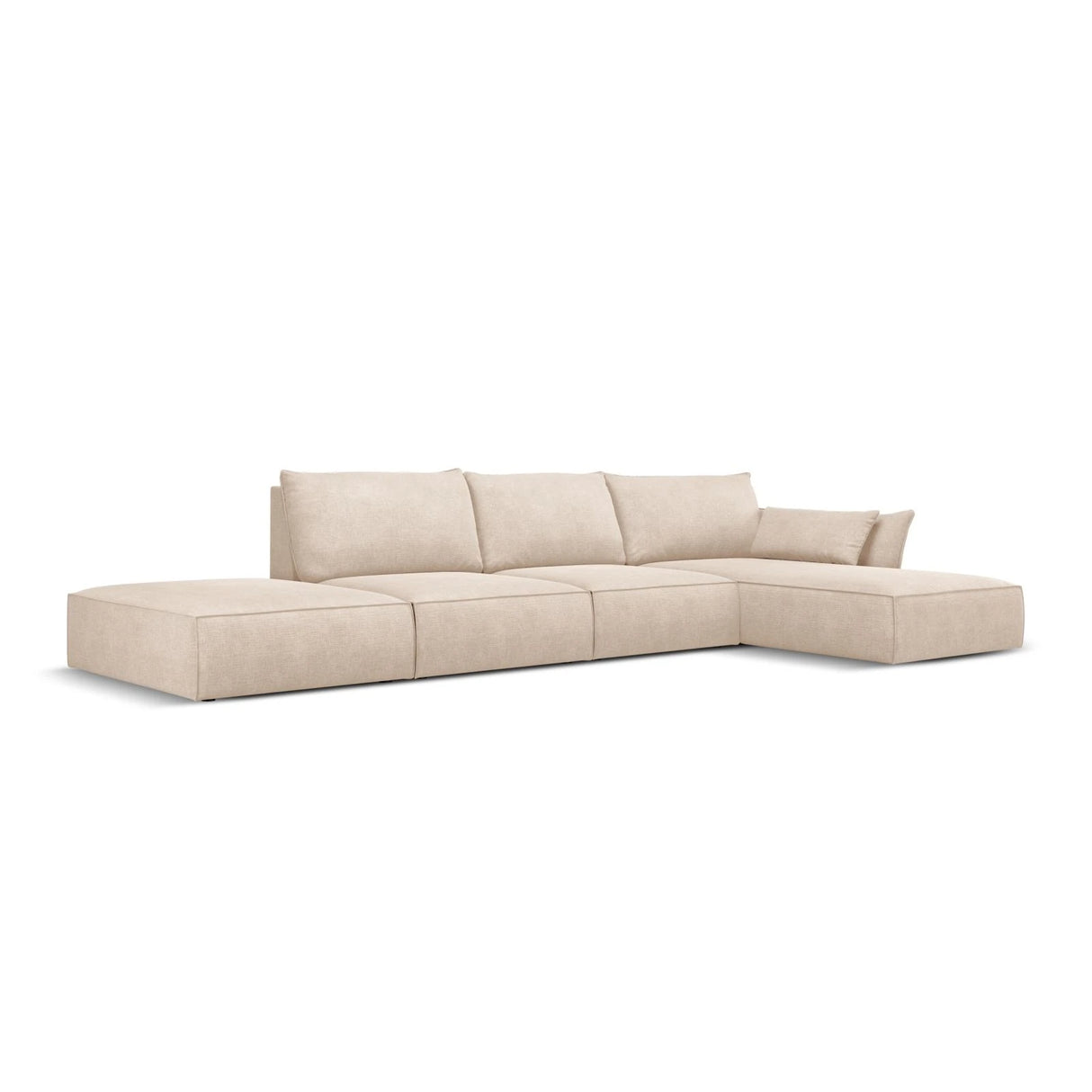 Kaelle 5-Sitzer Ecksofa Rechts, mit Bezug aus Chenille (OTH 08) in Beige, 364x171 cm – Bild 3