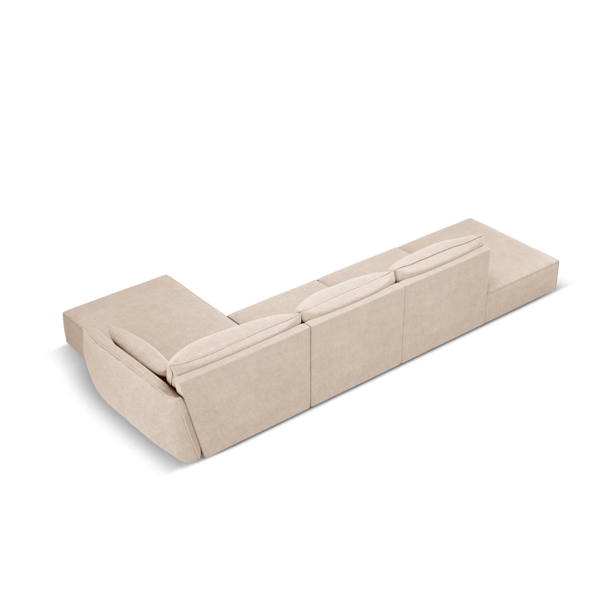 Kaelle 5-Sitzer Ecksofa Rechts, mit Bezug aus Chenille (OTH 08) in Beige, 364x171 cm – Bild 4