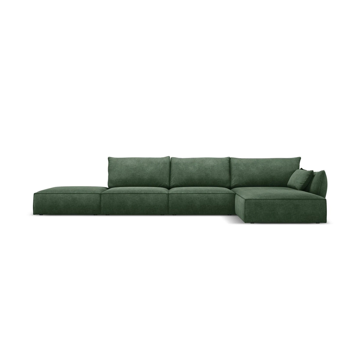 Kaelle 5-Sitzer Ecksofa Rechts, mit Bezug aus Chenille (OTH 39) in Flaschengrün, 364x171 cm – Bild 1