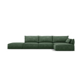 Kaelle 5-Sitzer Ecksofa Rechts, mit Bezug aus Chenille (OTH 39) in Flaschengrün, 364x171 cm – Bild 1