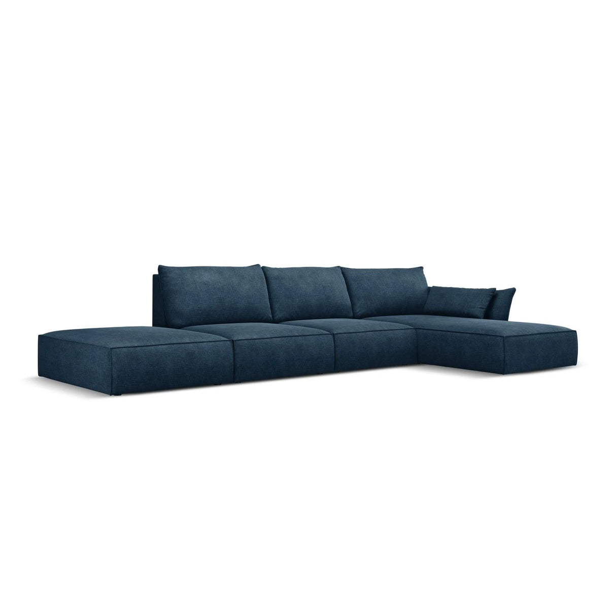 Kaelle 5-Sitzer Ecksofa Rechts, mit Bezug aus Chenille (OTH 78) in Königsblau, 364x171 cm – Bild 3