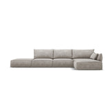 Kaelle 5-Sitzer Ecksofa Rechts, mit Bezug aus Chenille (OTH 85) in Hellgrau, 364x171 cm – Bild 1