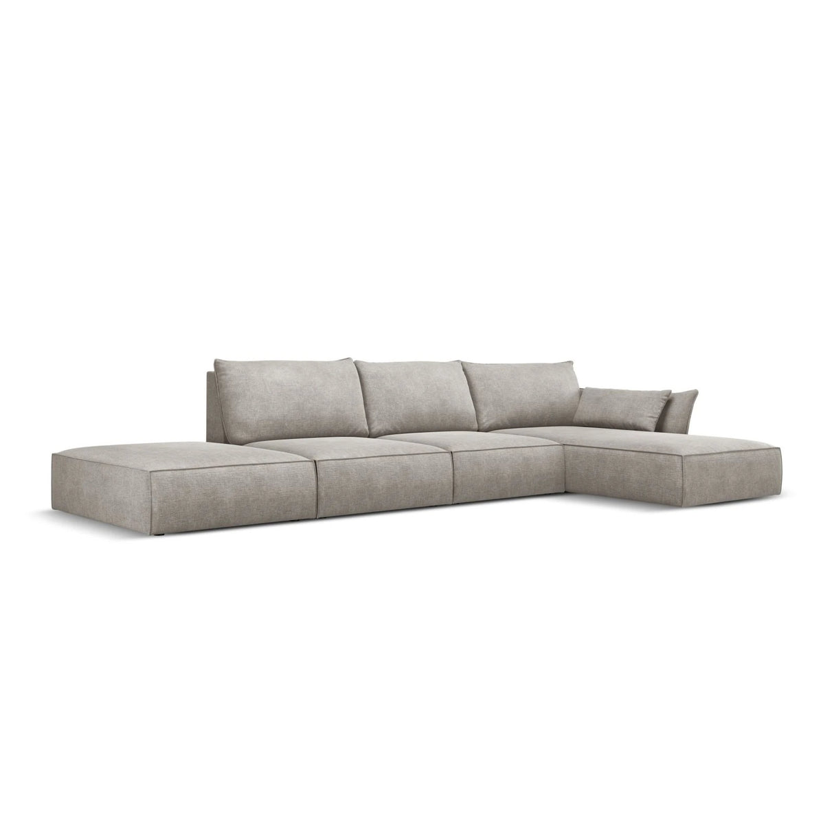 Kaelle 5-Sitzer Ecksofa Rechts, mit Bezug aus Chenille (OTH 85) in Hellgrau, 364x171 cm – Bild 3