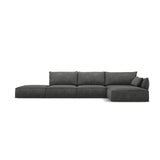 Kaelle 5-Sitzer Ecksofa Rechts, mit Bezug aus Chenille (OTH 97) in Dunkelgrau, 364x171 cm – Bild 1