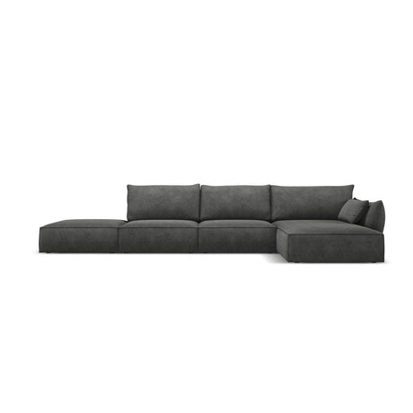 Kaelle 5-Sitzer Ecksofa Rechts, mit Bezug aus Chenille (OTH 97) in Dunkelgrau, 364x171 cm – Bild 1