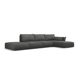 Kaelle 5-Sitzer Ecksofa Rechts, mit Bezug aus Chenille (OTH 97) in Dunkelgrau, 364x171 cm – Bild 3