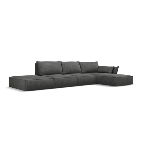 Kaelle 5-Sitzer Ecksofa Rechts, mit Bezug aus Chenille (OTH 97) in Dunkelgrau, 364x171 cm – Bild 3