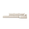 Kaelle 5-Sitzer Ecksofa Rechts, mit Bezug aus Samt (Blu22) in Leichtes Beige, 364x171 cm – Bild 1