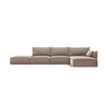 Kaelle 5-Sitzer Ecksofa Rechts, mit Bezug aus Samt (Blu40) in Cappuccino, 364x171 cm – Bild 1