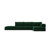 Kaelle 5-Sitzer Ecksofa Rechts, mit Bezug aus Samt (Blu78) in Flaschengrün, 364x171 cm – Bild 1