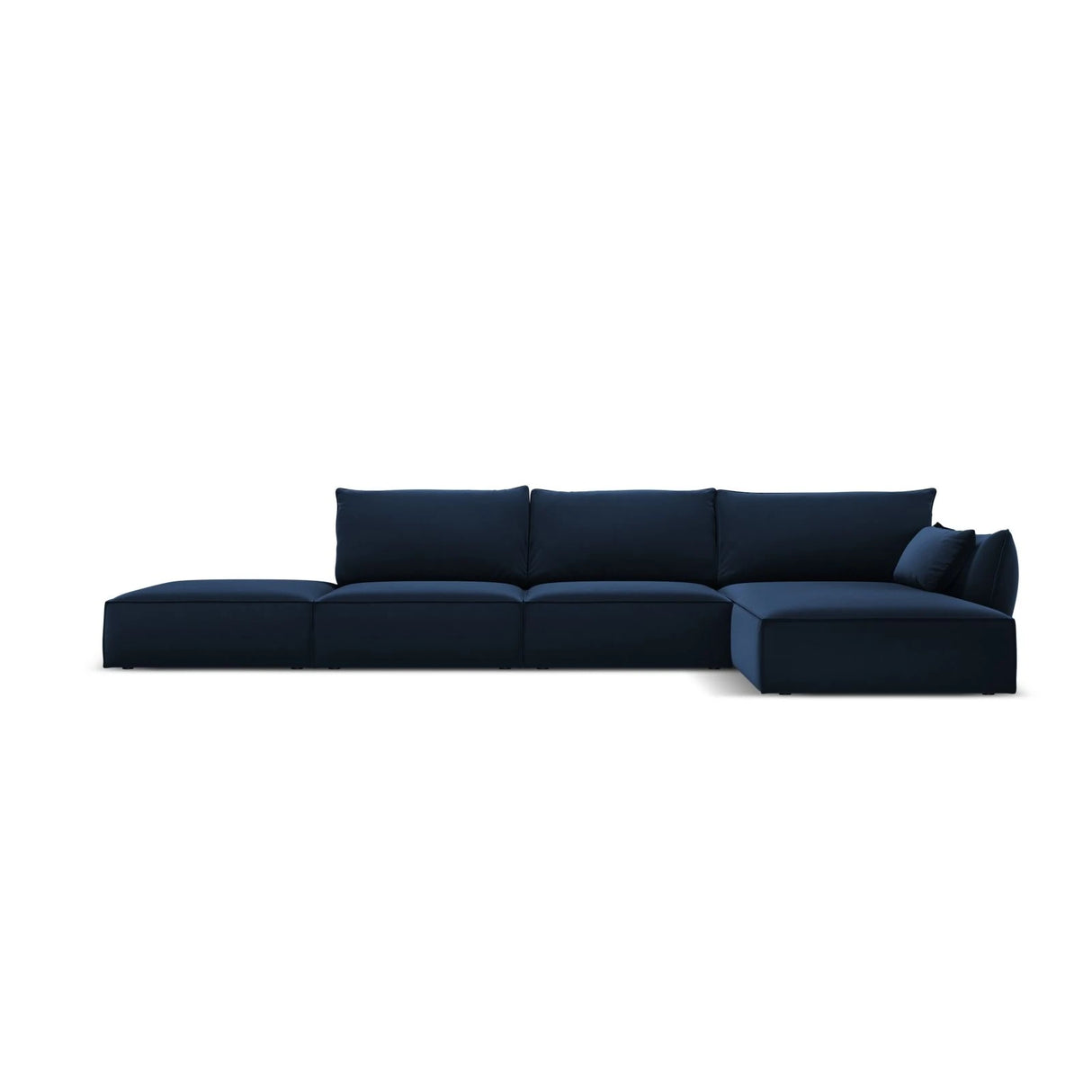 Kaelle 5-Sitzer Ecksofa Rechts, mit Bezug aus Samt (Blu86) in Königsblau, 364x171 cm – Bild 1