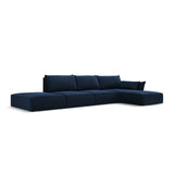 Kaelle 5-Sitzer Ecksofa Rechts, mit Bezug aus Samt (Blu86) in Königsblau, 364x171 cm – Bild 3