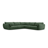 Kaelle 7-Sitzer Ecksofa symmetrisch, mit Bezug aus Chenille (OTH 39) in Flaschengrün, 286x286 cm – Bild 1