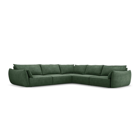Kaelle 7-Sitzer Ecksofa symmetrisch, mit Bezug aus Chenille (OTH 39) in Flaschengrün, 286x286 cm – Bild 1