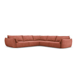 Kaelle 7-Sitzer Ecksofa symmetrisch, mit Bezug aus Chenille (OTH 57) in Terrakotta, 286x286 cm – Bild 1