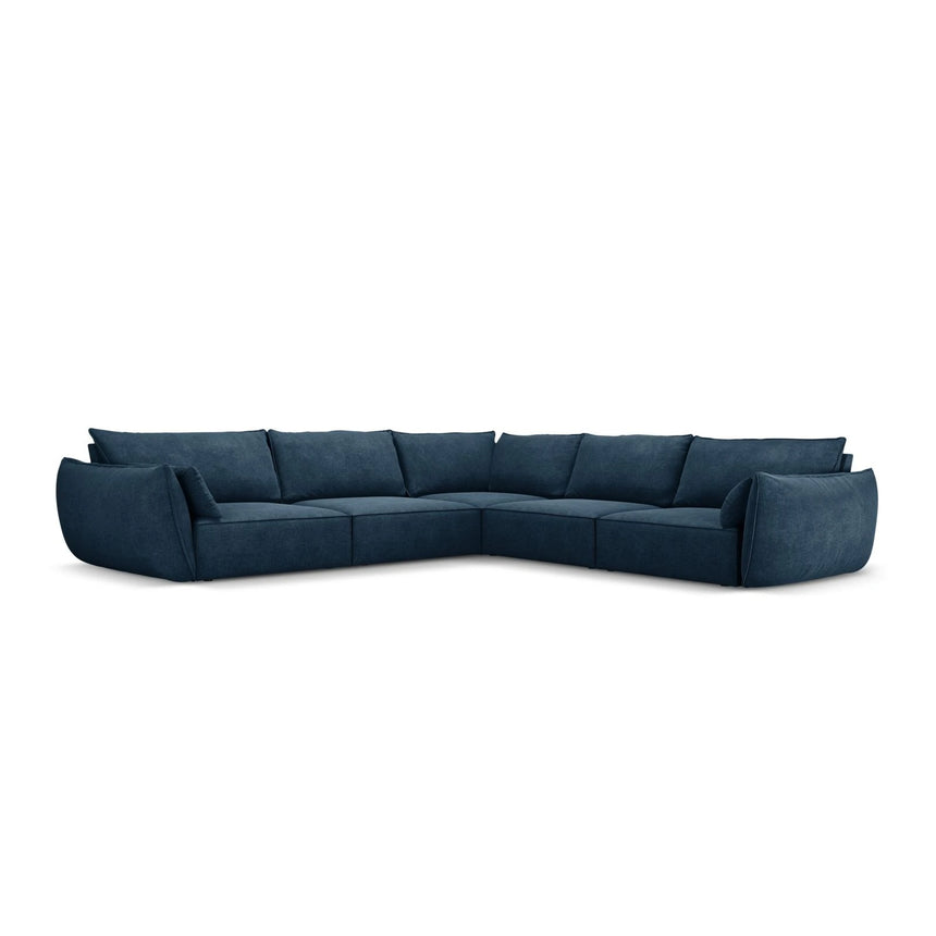 Kaelle 7-Sitzer Ecksofa symmetrisch, mit Bezug aus Chenille (OTH 78) in Königsblau, 286x286 cm – Bild 1