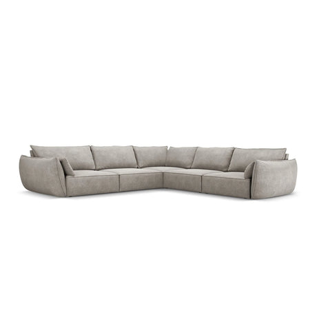 Kaelle 7-Sitzer Ecksofa symmetrisch, mit Bezug aus Chenille (OTH 85) in Hellgrau, 286x286 cm – Bild 1