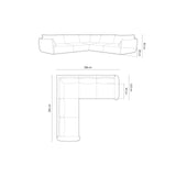 Kaelle 7-Sitzer Ecksofa symmetrisch, mit Bezug aus Chenille (OTH 85) in Hellgrau, 286x286 cm – Bild 2