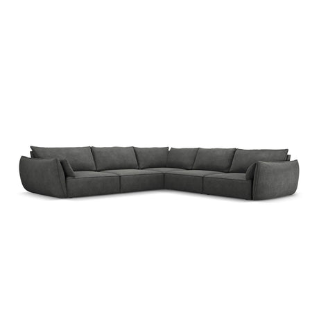 Kaelle 7-Sitzer Ecksofa symmetrisch, mit Bezug aus Chenille (OTH 97) in Dunkelgrau, 286x286 cm – Bild 1