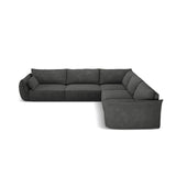 Kaelle 7-Sitzer Ecksofa symmetrisch, mit Bezug aus Chenille (OTH 97) in Dunkelgrau, 286x286 cm – Bild 3