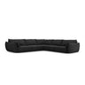 Kaelle 7-Sitzer Ecksofa symmetrisch, mit Bezug aus Chenille (OTH 99) in Schwarz, 286x286 cm – Bild 1