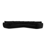 Kaelle 7-Sitzer Ecksofa symmetrisch, mit Bezug aus Samt (Blu19) in Schwarz, 286x286 cm – Bild 1