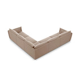 Kaelle 7-Sitzer Ecksofa symmetrisch, mit Bezug aus Samt (Blu28) in Beige, 286x286 cm – Bild 4