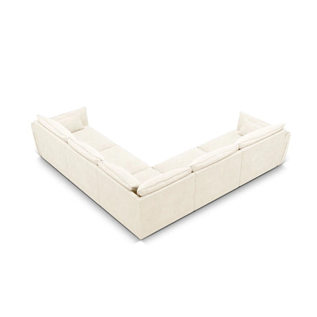 Kaelle 7-Sitzer Ecksofa symmetrisch, mit Bezug aus Samt oder Chenille, 286x286 cm – Bild 4