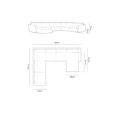 Kaelle 8-Sitzer Panorama-Sofa, Links, mit Bezug aus Chenille (OTH 08) in Beige, 384x284 cm – Bild 2