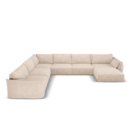 Kaelle 8-Sitzer Panorama-Sofa, Links, mit Bezug aus Chenille (OTH 08) in Beige, 384x284 cm – Bild 3