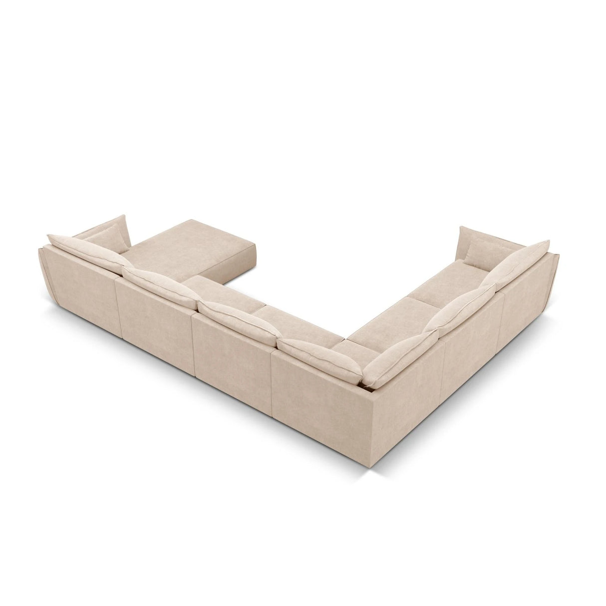 Kaelle 8-Sitzer Panorama-Sofa, Links, mit Bezug aus Chenille (OTH 08) in Beige, 384x284 cm – Bild 4