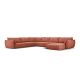 Kaelle 8-Sitzer Panorama-Sofa, Links, mit Bezug aus Chenille (OTH 57) in Terrakotta, 384x284 cm – Bild 1
