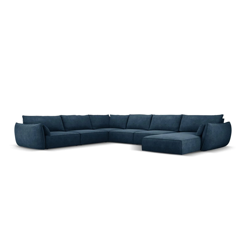 Kaelle 8-Sitzer Panorama-Sofa, Links, mit Bezug aus Chenille (OTH 78) in Königsblau, 384x284 cm – Bild 1