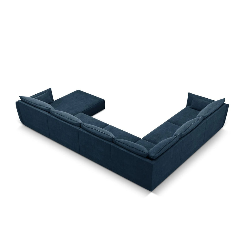 Kaelle 8-Sitzer Panorama-Sofa, Links, mit Bezug aus Chenille (OTH 78) in Königsblau, 384x284 cm – Bild 4